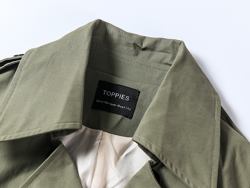 Toppies 2021 Spring Long Trench Coat Women Double Breasted Slim Trench Coat Female Outwear Female Windbreaker 210218