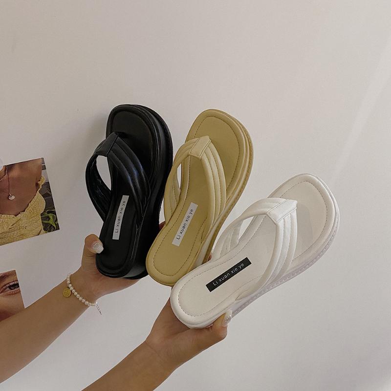 Slippers Platform Shoes Women Wedge Fashion Dress High Heels Female Flip Flops Casual Y2k