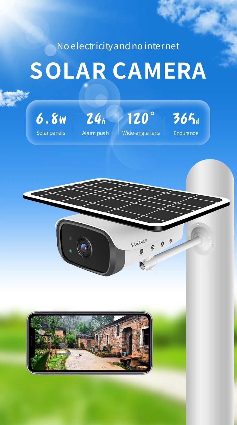 2MP Wifi Solar Surveillance Camera Home HD 1080P Night Vision Two-way Intercom Wireless Surveillance Monitor 2021