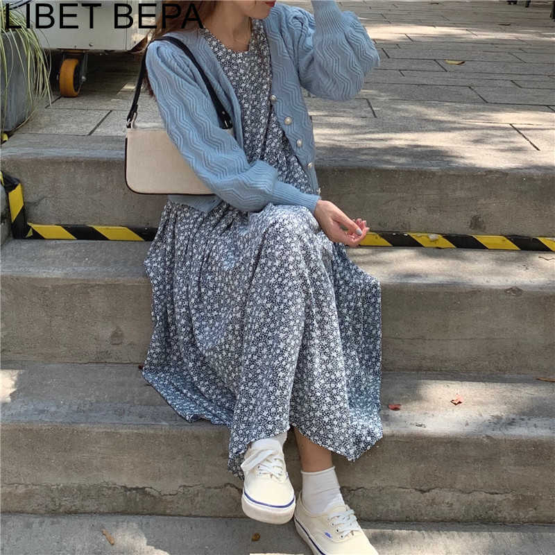 Women Spring Summer Dresses Fashionable Elegant High Waist Vintage Korean Style Floral Oversize Lady Long Dress DR9121 210721, Blue
Women Spring Summer Dresses Fashionable Elegant High Waist Vintage Korean Style Floral Oversize Lady Long Dress DR9121 210721, Blue