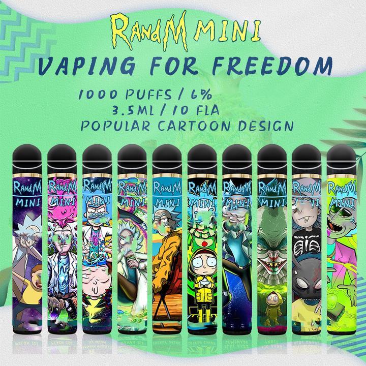 2021 Hottest Authentic Randm Mini Disposable Vape Pen Device Kit Prefilled 1000 Puffs 3.5ml cart 1100mAh Battery Pod R and M R&M
2021 Hottest Authentic Randm Mini Disposable Vape Pen Device Kit Prefilled 1000 Puffs 3.5ml cart 1100mAh Battery Pod R and M R&M