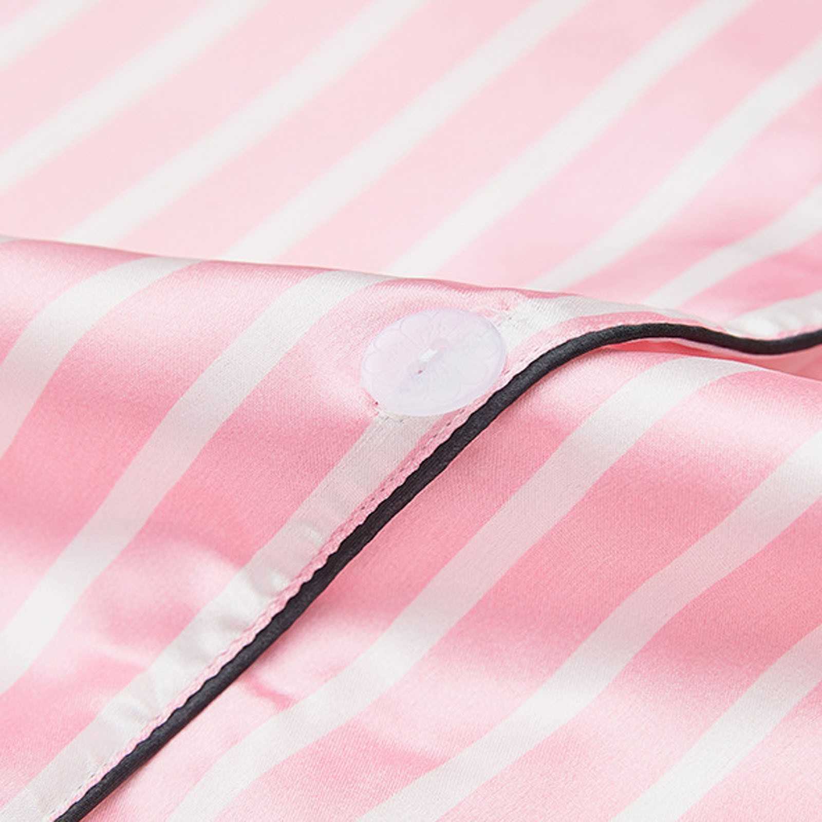 Pajamas Silk Satin Femme Pajama Set 7 Pieces Stitch Lingerie Robe Pyjamas Women Sleepwear Cute Girl Nightdress Homesuit Femme Q0706