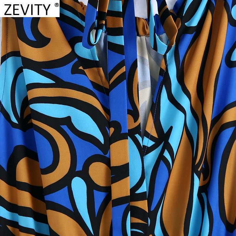 Zevity Women Vintage Totem Graffiti Print Sleeveless Halter Summer Long Dress Female Chic Bow Sashes Casual Slim Vestidos DS8350 210630
