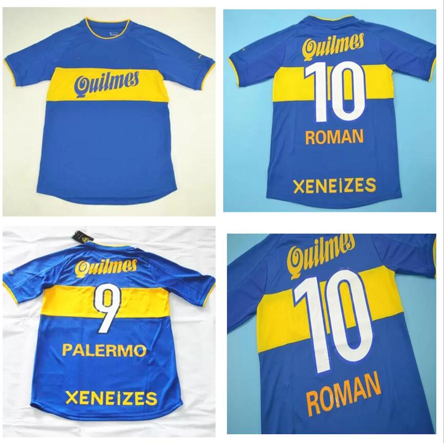 #9 PALERMO #10 ROMAN 2000 BOCA JUNIORS retro commemorate soccer jerseys 00 vintage football shirts home classic antique camiseta de futbol, Blue
#9 PALERMO #10 ROMAN 2000 BOCA JUNIORS retro commemorate soccer jerseys 00 vintage football shirts home classic antique camiseta de futbol, Blue