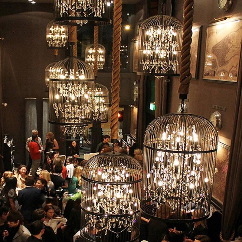 Pendant Lamps Retro Crystal Bird Cage Chandelier Black Iron Art Personalized Clothing Store Cafe Decoration Hanging Lamp E14 Bulb AC110V 220
Pendant Lamps Retro Crystal Bird Cage Chandelier Black Iron Art Personalized Clothing Store Cafe Decoration Hanging Lamp E14 Bulb AC110V 220