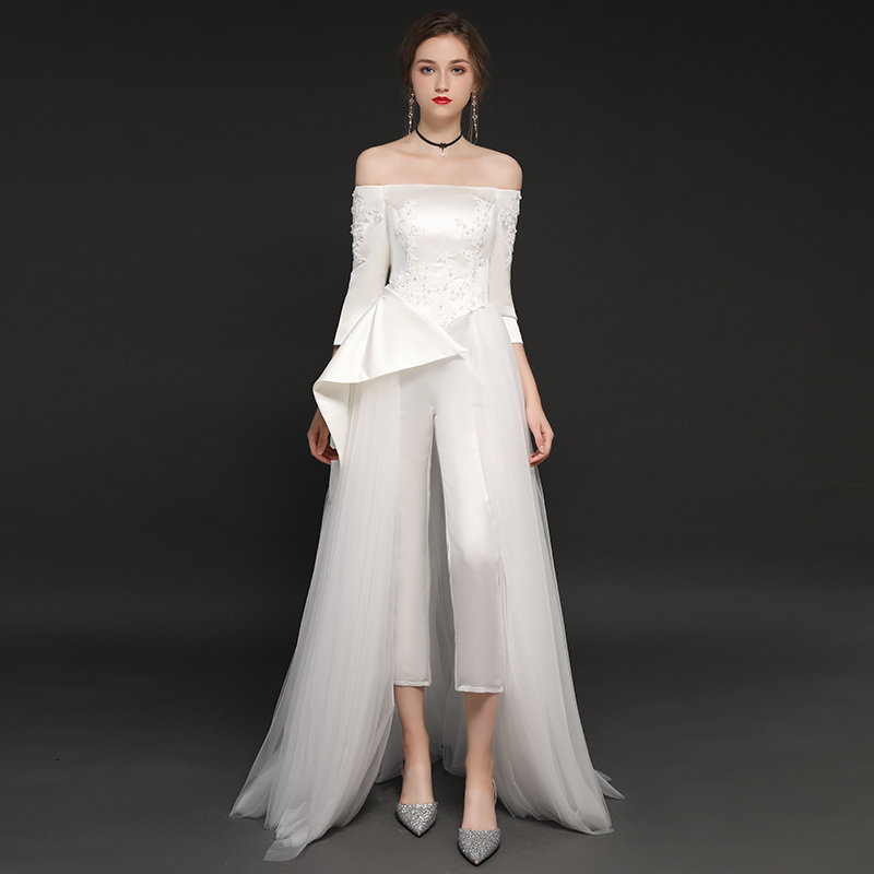 2021 Ensotek White Jumpsuits Three Quarter Sleeves New Tulle Satin Wedding Es Off the Shoulder Vestidos De Festa Xav7, Black
2021 Ensotek White Jumpsuits Three Quarter Sleeves New Tulle Satin Wedding Es Off the Shoulder Vestidos De Festa Xav7, Black