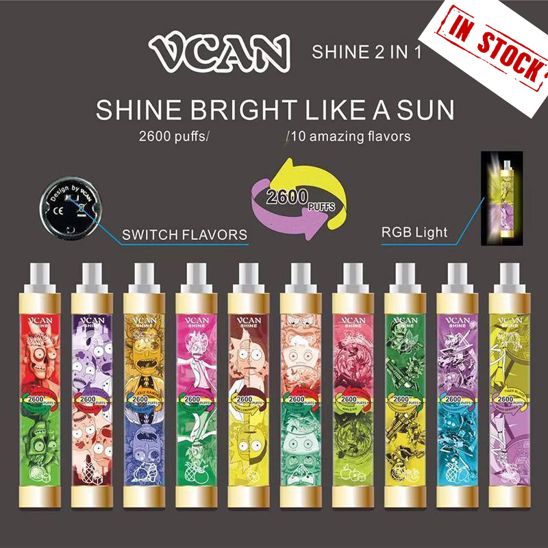 100% Original Vcan Shine 2 in 1 Disposable Device Cigarettes 2600 Puffs 8ML Pre-Filled Vape Pods 1300mah Battery Aviliable RandM RM Max Switch
100% Original Vcan Shine 2 in 1 Disposable Device Cigarettes 2600 Puffs 8ML Pre-Filled Vape Pods 1300mah Battery Aviliable RandM RM Max Switch