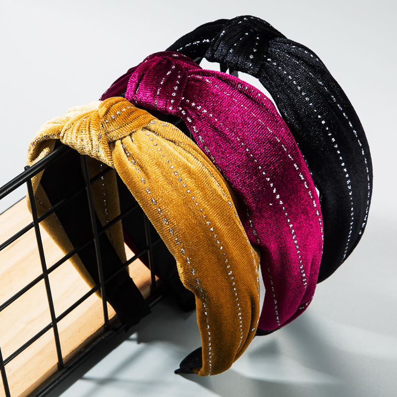 ins super shiny hair band women's wide brim intermediate head band
