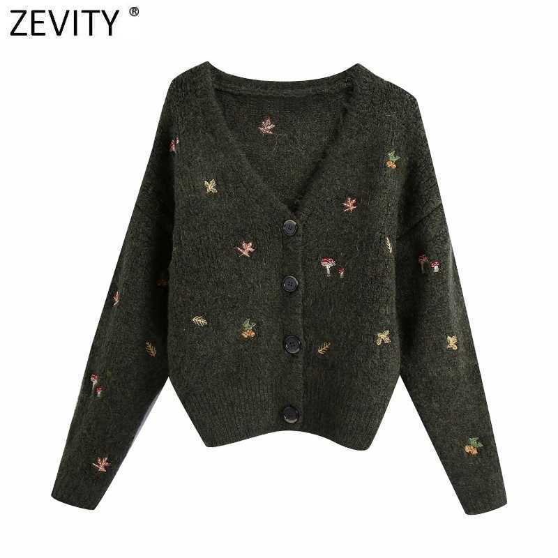 Zevity Women Elegant V Neck Embroidery Knitting Sweater Femme Chic Basic Long Sleeve Breasted Casual Cardigans Tops S483 210603, As pic s483bb
Zevity Women Elegant V Neck Embroidery Knitting Sweater Femme Chic Basic Long Sleeve Breasted Casual Cardigans Tops S483 210603, As pic s483bb