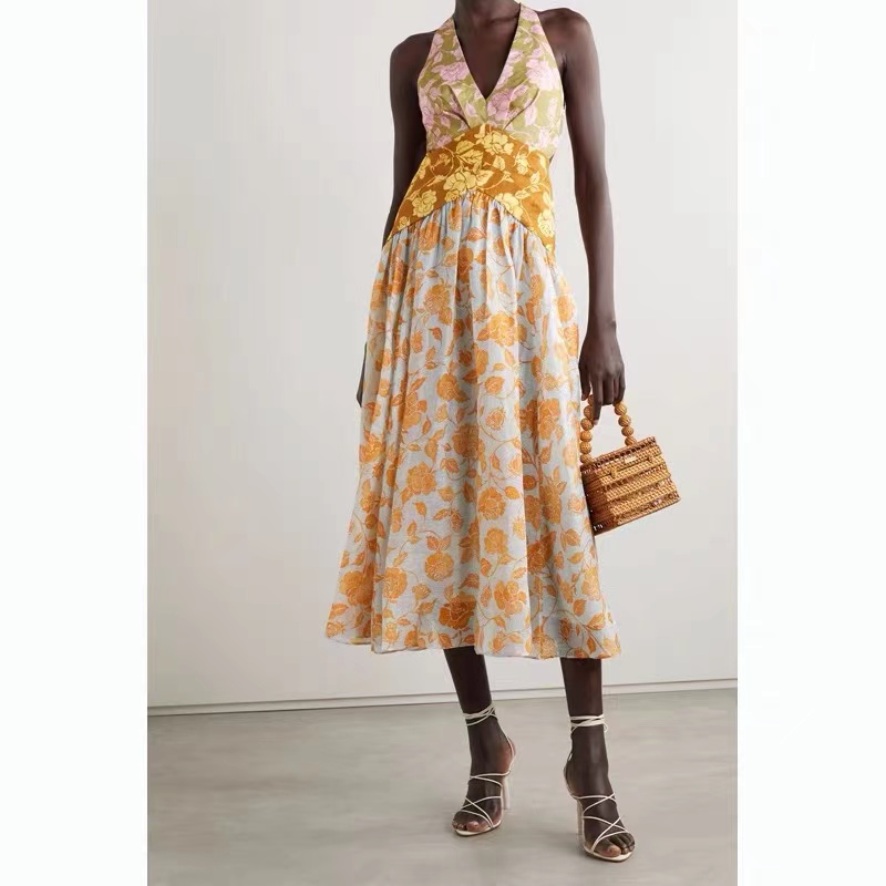 2021 summer new Bohemian beach suspender skirt print color matching lace up open back holiday dress for women, Black;gray
2021 summer new Bohemian beach suspender skirt print color matching lace up open back holiday dress for women, Black;gray