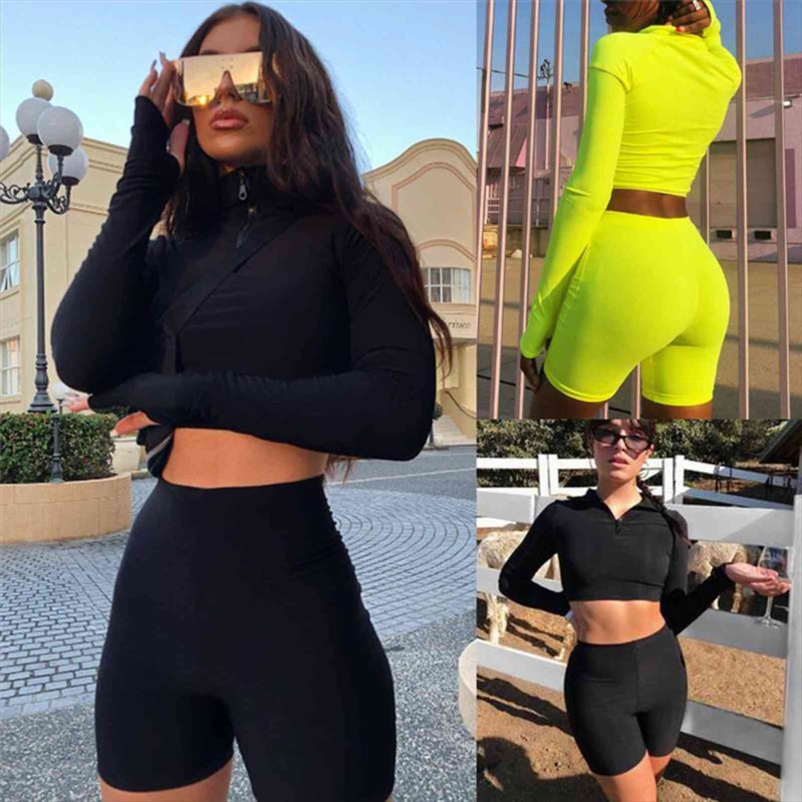 2pcs tracksuits long sleeves womenpant crop sweatshirt jogging short sports suit outfit set casual turtleneck zipper, White
2pcs tracksuits long sleeves womenpant crop sweatshirt jogging short sports suit outfit set casual turtleneck zipper, White