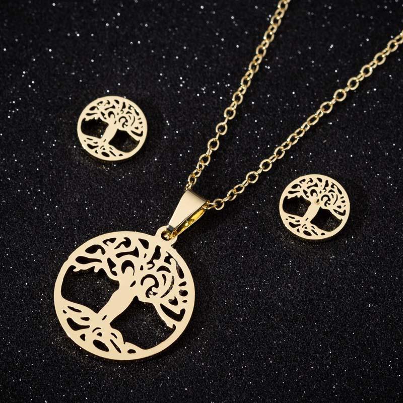 Pendant Necklaces Necklace Women Tree Pendent Stainless Steel Gold Chain For Accesories Set Punk Jewelry On The Neck
Pendant Necklaces Necklace Women Tree Pendent Stainless Steel Gold Chain For Accesories Set Punk Jewelry On The Neck