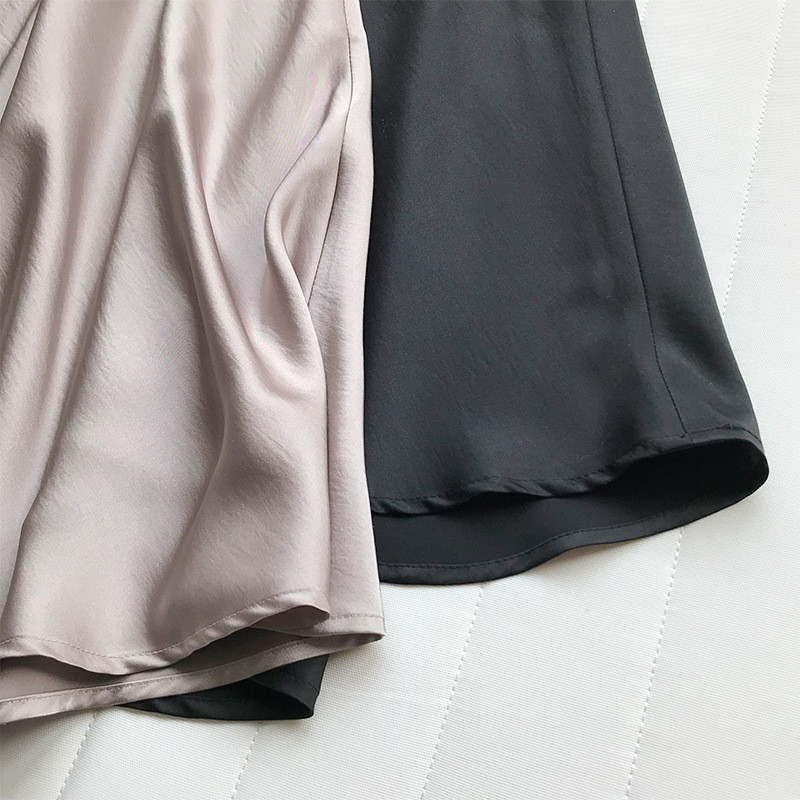 Women Silk Satin Skirt Spring Autumn High Waist Retro Long Skirt Chic Style ALine Elegant Womens Skirts Elegant Ladies 210306