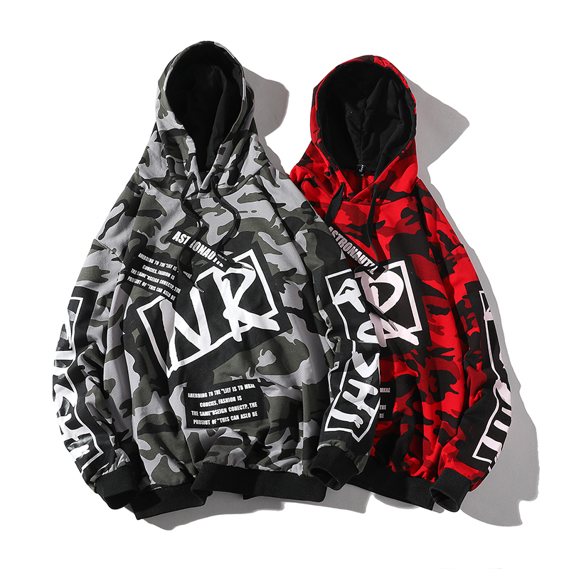 Camouflage Camo Hoodie Men Letters Print Hip Hop Streetwear Spring Autumn Coat Hooded Hoodies Sweatshirts Plus Size M 4XL 5XL 201128