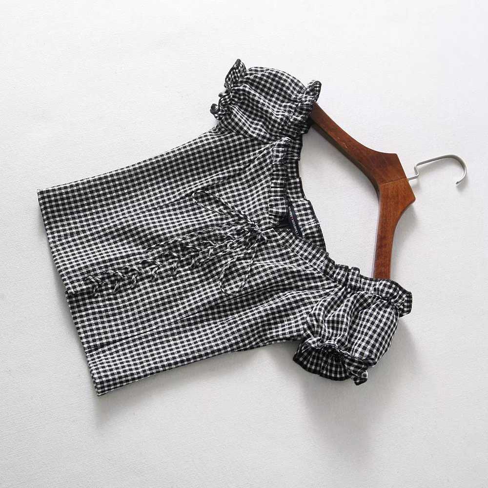 Kawaii Korean Style Summer T Shirt Women Square Neck Mesh Top Lace Up Ruffle Tshirt White Elegant Sexy Boho Streetwear UW8 210603