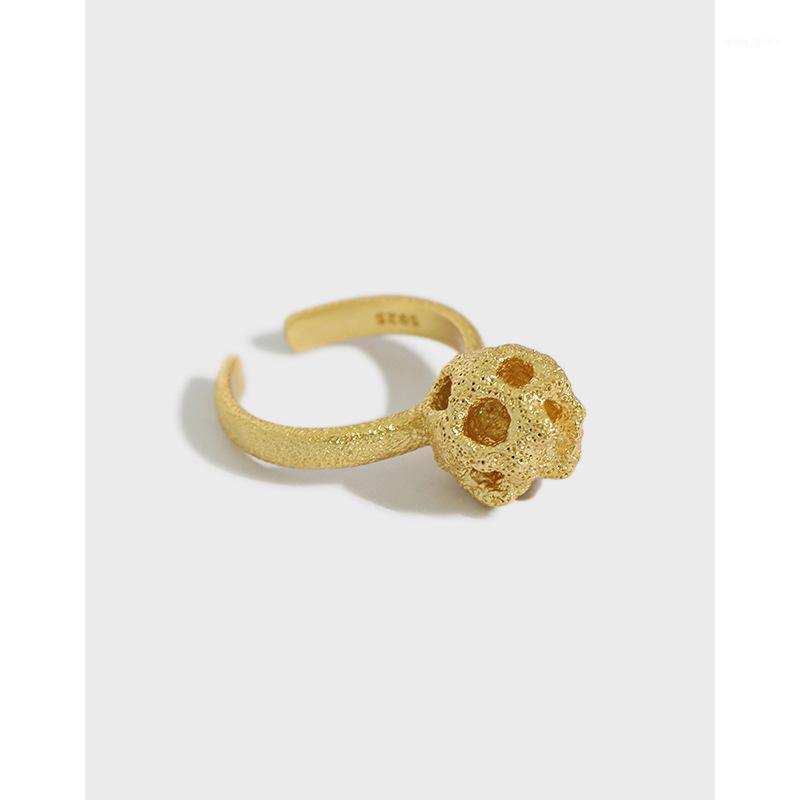 Cluster Rings 18K Gold 100% Real. Authentic 925 Sterling Silver Irregular Texture Concave-convex Ball Ring ADJUST JEWELRY TLJ14441
Cluster Rings 18K Gold 100% Real. Authentic 925 Sterling Silver Irregular Texture Concave-convex Ball Ring ADJUST JEWELRY TLJ14441