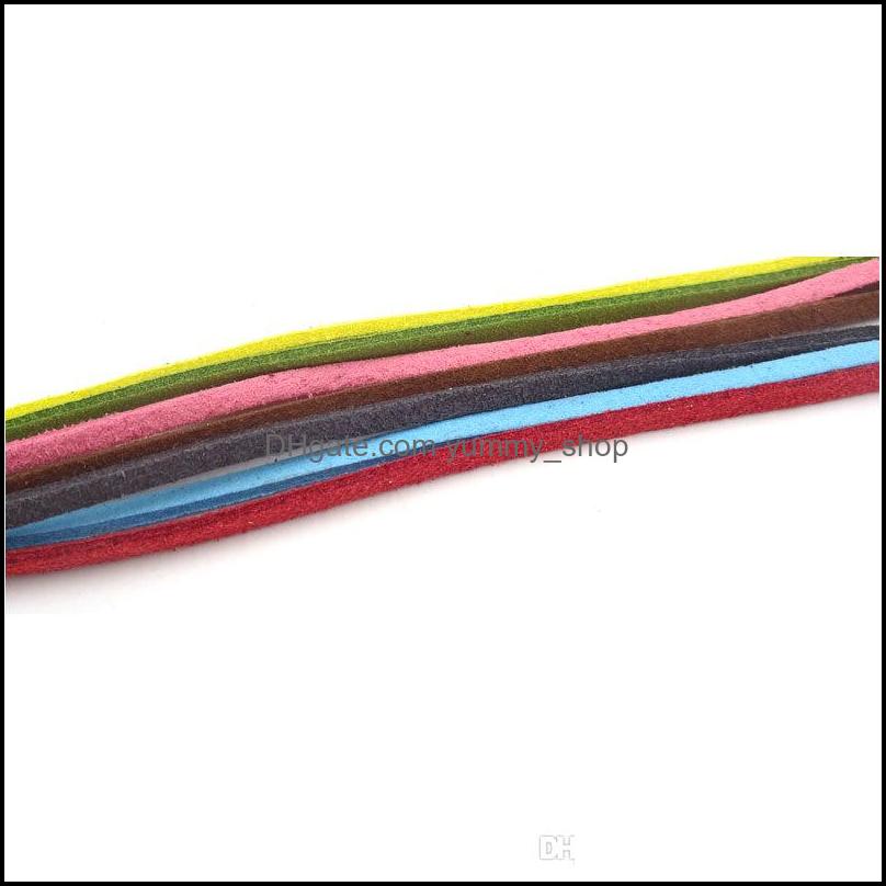 Cord Wire Findings Components Jewelry 27Mm Mix Suede Leather Wax Necklace Cords With Lobster Clasp For Diy Neckalce Pendant Cra