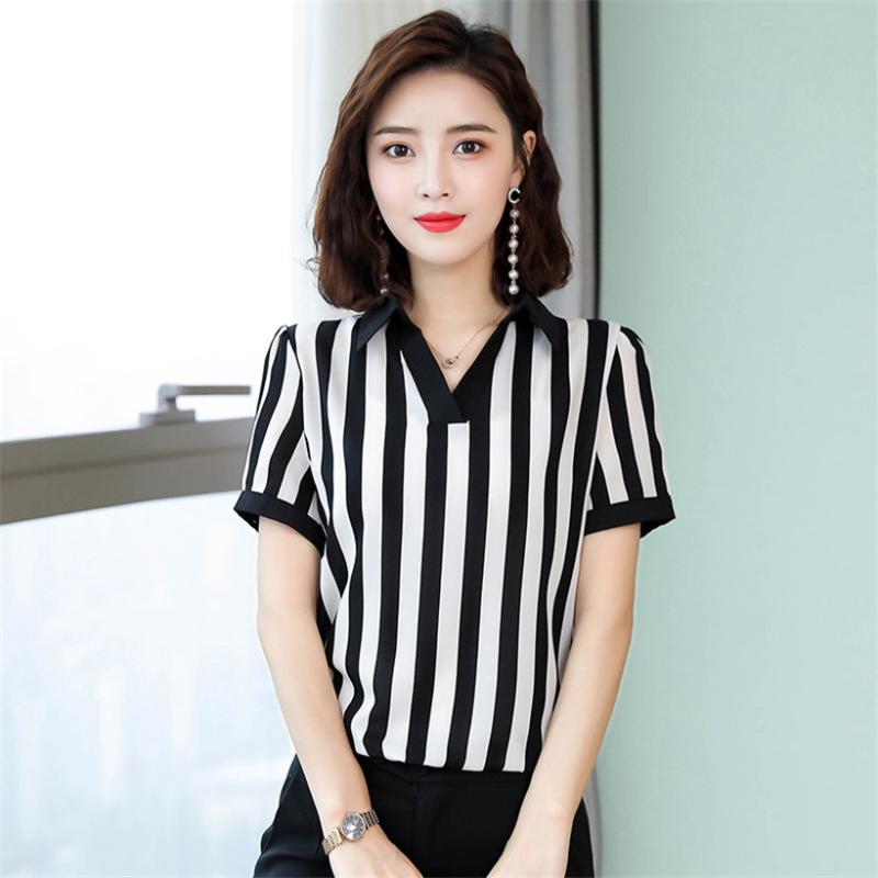 Women' Blouses & Shirts 2021 Blouse Women Classic Striped Tops Female Loose Blusas Summer Ladies Office Simple V-neck Top, Stripe
Women' Blouses & Shirts 2021 Blouse Women Classic Striped Tops Female Loose Blusas Summer Ladies Office Simple V-neck Top, Stripe