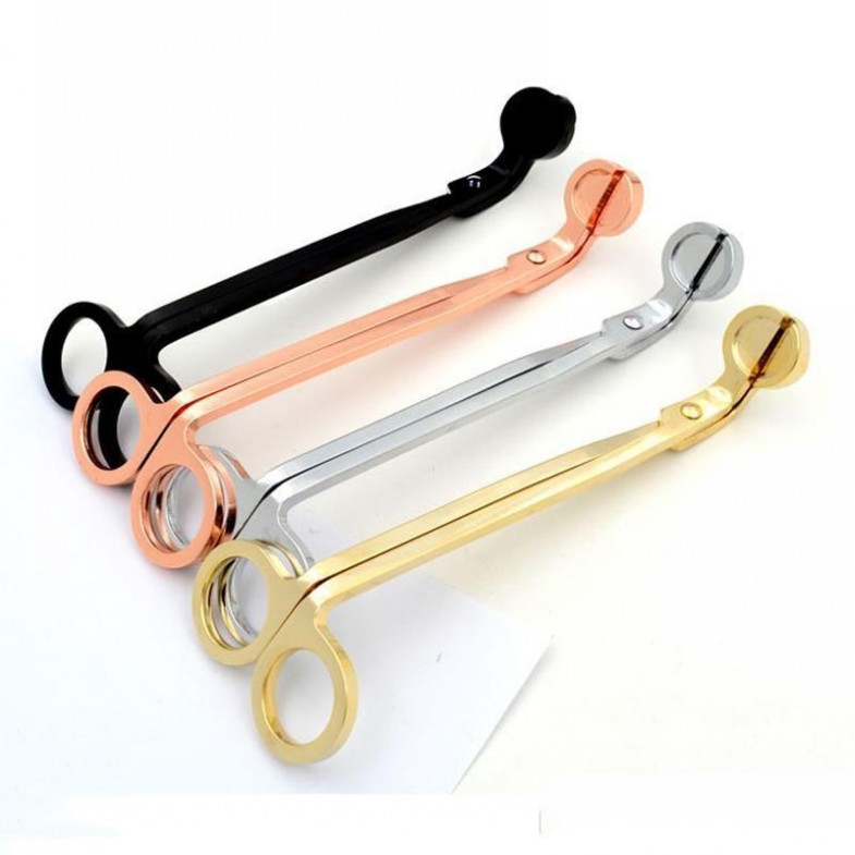 Stainless Steel Snuffers Candle Wick Trimmer Rose Gold Candle Scissors Cutter Candle Wick Trimmer Oil Lamp Trim scissor Cutter DHL