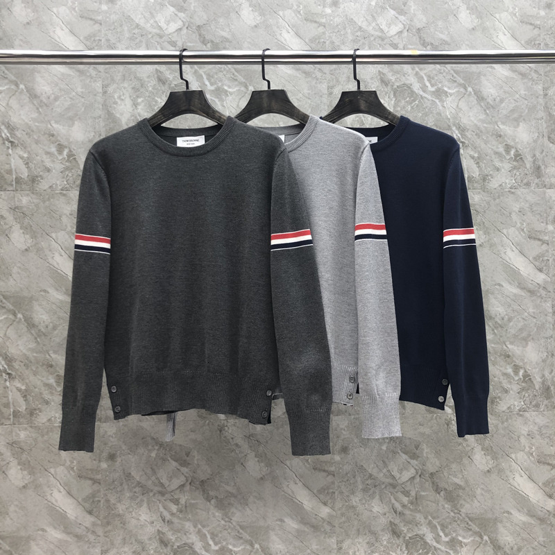 Men's Sweaters TB Brand THOM Wool Sweater Slim Soft Solid Striped O-Neck Pullover Long Sleeve Casual High Quality Coat 3623, 1# shoe box
Men's Sweaters TB Brand THOM Wool Sweater Slim Soft Solid Striped O-Neck Pullover Long Sleeve Casual High Quality Coat 3623, 1# shoe box