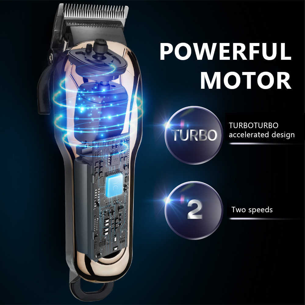 Professional Barber Hair Clipper Rechargeable Electric T-Outliner Finish Cutting Machine Beard Trimmer Shaver Cordless Corded X0625