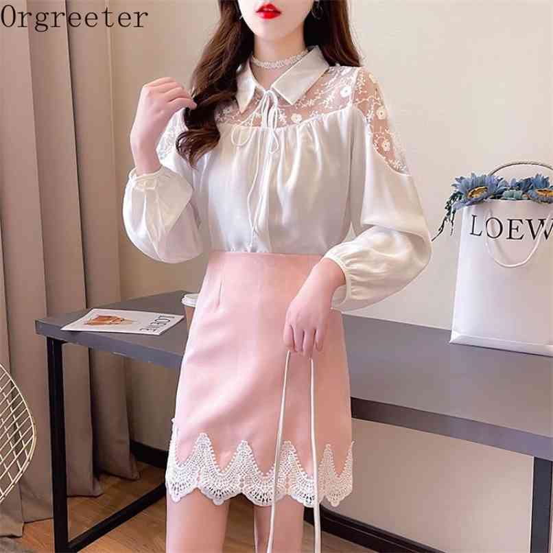 Orgreeter Elegant Retro Lace Stitching Chiffon Shirt and Bodycon Mini Skirt Two piece Sets Female Women' Suits 210602, Black
Orgreeter Elegant Retro Lace Stitching Chiffon Shirt and Bodycon Mini Skirt Two piece Sets Female Women' Suits 210602, Black