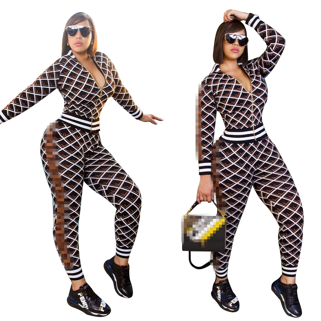 Print Women Two Piece Set Tracksuits Casual Spring Autumn Long Sleeve Top And Pants Outfits Fashion 2 Pieces Clothing, J1971-f-black plaid
Print Women Two Piece Set Tracksuits Casual Spring Autumn Long Sleeve Top And Pants Outfits Fashion 2 Pieces Clothing, J1971-f-black plaid