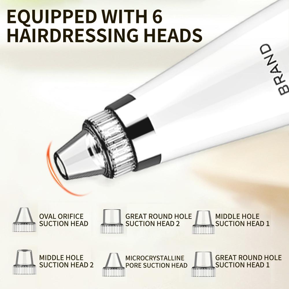 Microdermabrasion Blackhead Remover Face Skin Vacuum Pore Cleaner Suction Acne Pimple Removal Tool + Mini Nano Facial Steamer 210304