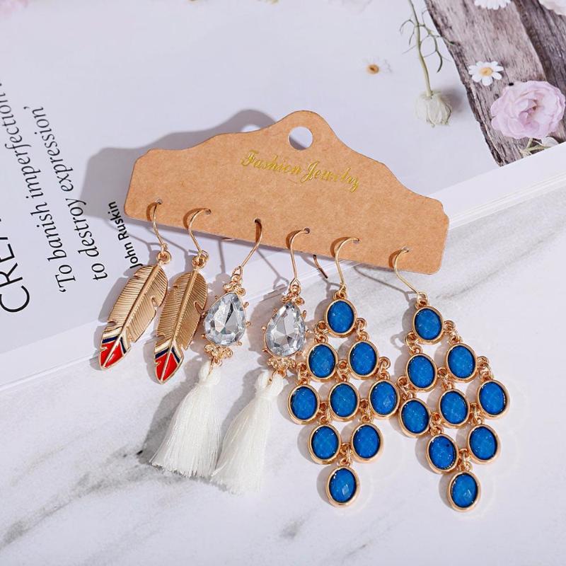Dangle & Chandelier 3 Piece Set Of Earrings Metal Color Alloy Pendant Luxury Zircon Inlaid Cotton Silk Tassel 2021 Fashion Jewelry
Dangle & Chandelier 3 Piece Set Of Earrings Metal Color Alloy Pendant Luxury Zircon Inlaid Cotton Silk Tassel 2021 Fashion Jewelry