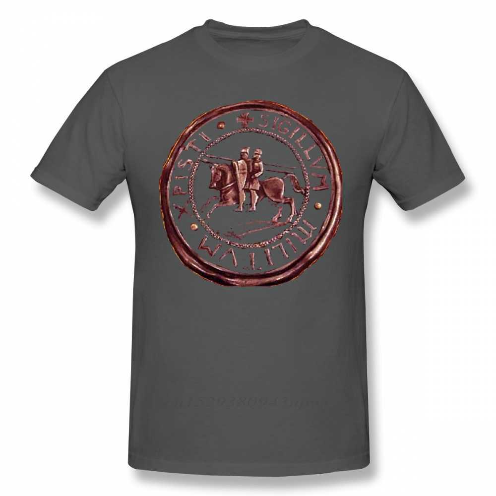 Templar T-Shirt Knights Seal Symbol T Graphic 100% Cotton Tee Men Short Sleeve Classic Cute Tshirt 210629