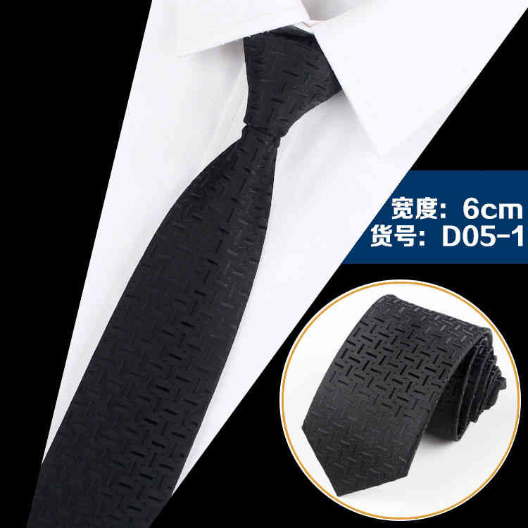 Necktie Scarf Corbata Trendy Korean Tie Men's Width 6cm Narrow Shirt Black White Wine Red Navy