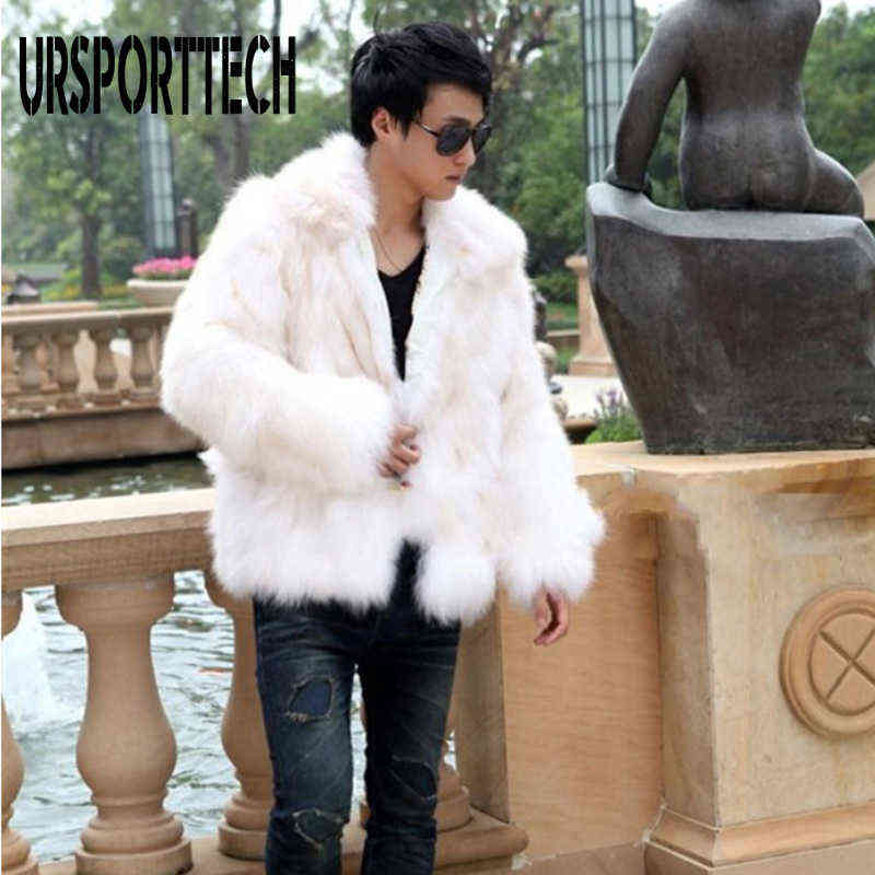 Men's Winter Faux Fur Coat Jacket - Casual Loose Warm Overcoat, Thicken Streetwear, Oversize