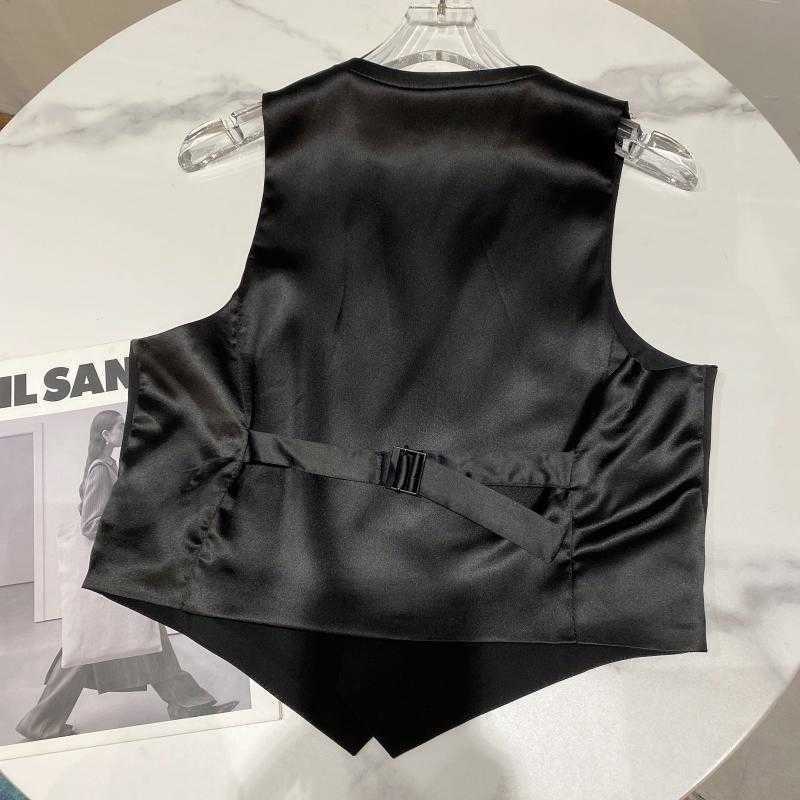 DEAT Women Black Patchwork Personality Asymmetrical Coat Vest Arrivals Temperament Fashion Spring Autumn 11D1380 210709