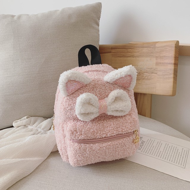 Kids Mini Backpack Purse Cute Bow School Bags for Baby Girl Kawaii Plush School Backpack