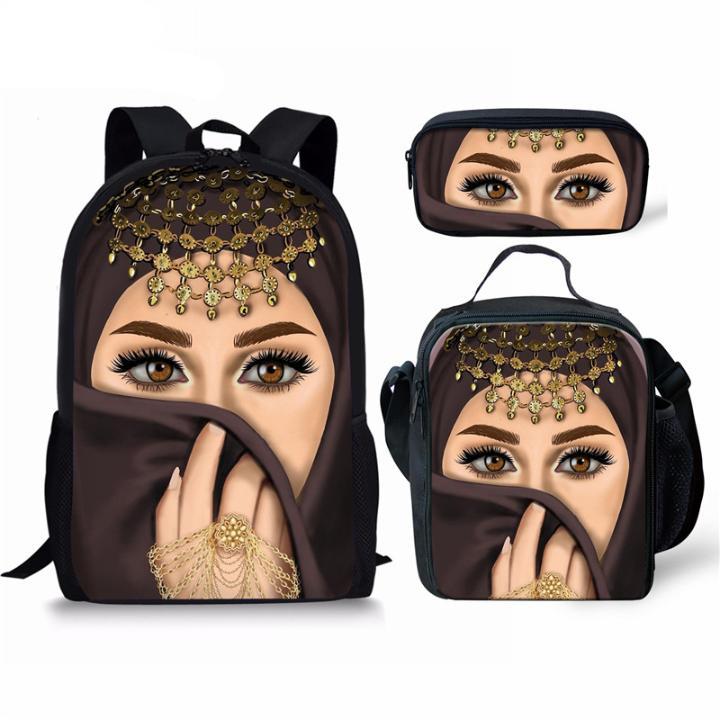School Bags 3PCS Hijab Face Muslim Islamic Gril Eyes Sets Kids Backpack Teen Girls Laptop Back Pack Mochila Feminina Escolar, Put your imagek
School Bags 3PCS Hijab Face Muslim Islamic Gril Eyes Sets Kids Backpack Teen Girls Laptop Back Pack Mochila Feminina Escolar, Put your imagek