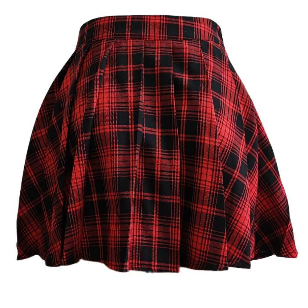 YBYR Harajuku Pleated Skirt Women's Gothic Irregular A-line High Waist Plaid s Punk Sexy Clubwear Loose Mini XS-4XL 210619