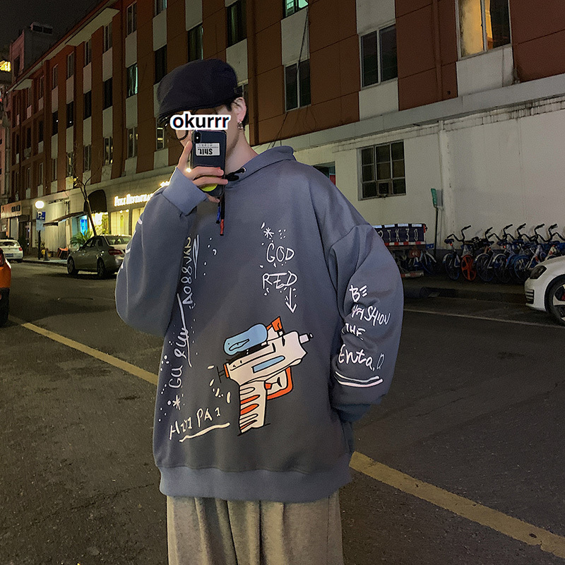 SingleRoad Mens Hoodies Men Autumn Graffiti Oversized Harajuku Japanese Streetwear Sweatshirts Sweatshirt Black Hoodie Men 201020