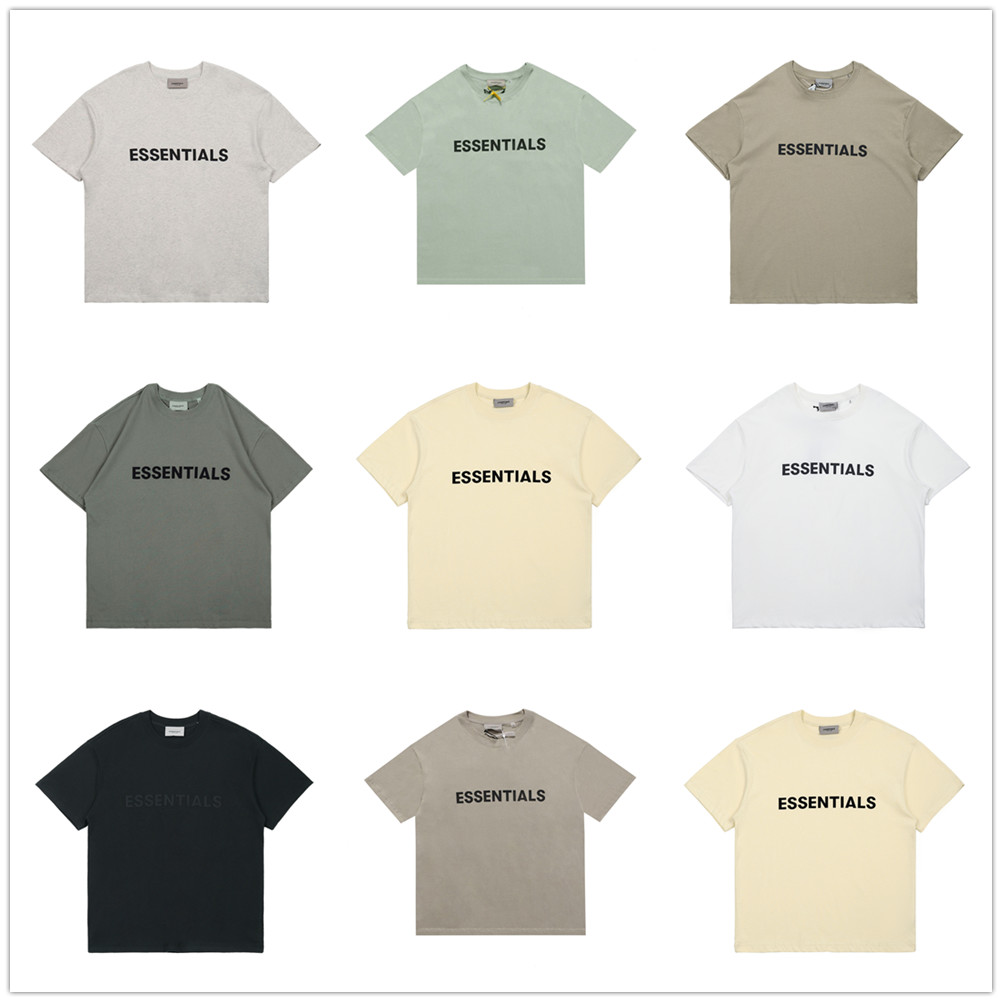 2021 FEAR OF GOD ESSENTIALS FOG Men's T-Shirts women's short sleeve loose T-shirt with three-dimensional letters on the chest, White;black 
2021 FEAR OF GOD ESSENTIALS FOG Men's T-Shirts women's short sleeve loose T-shirt with three-dimensional letters on the chest, White;black