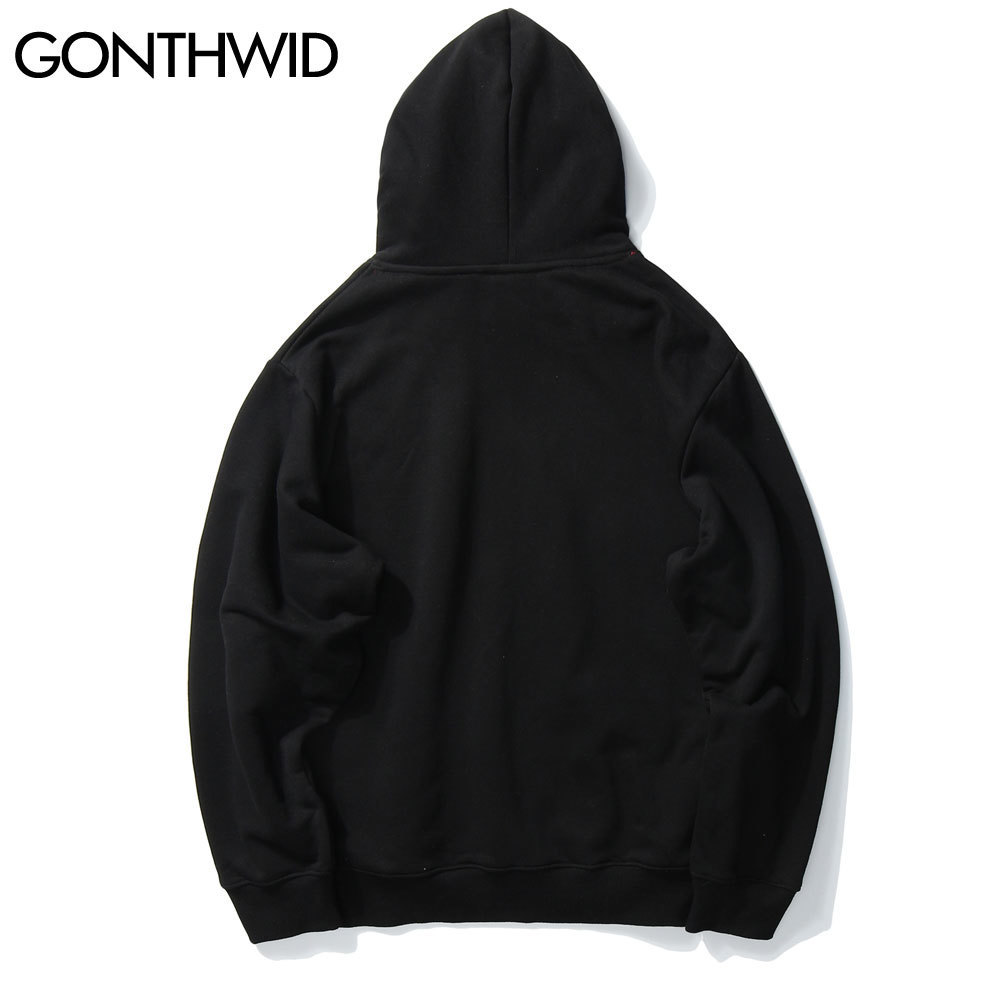 GONTHWID Toy Bear Print Fleece Hoodies Sweatshirts Harajuku Streetwear Hip Hop Casual Pullover Hooded Tops Men Fashion Tops 201020