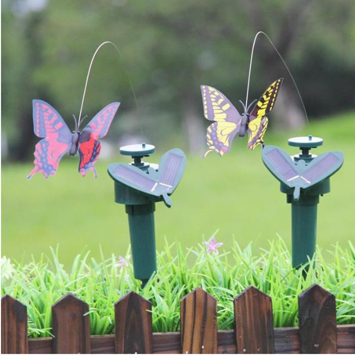 Solar Power Dancing Flying Butterflies Garden Decorations Fluttering Vibration Hummingbird Fly Birds GardenYard Decoration Funny Toys WLL141
