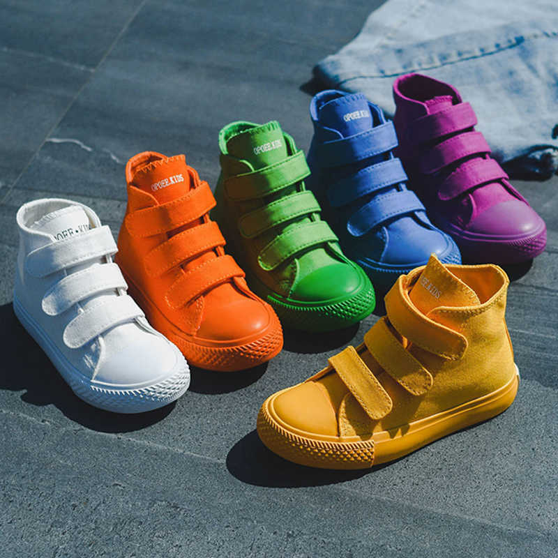 

Children Canvas Shoes Girls Sneakers High Top Boys Shoes 2021 New Spring Autumn Fashion Sneakers Kids Casual Shoes Footwear X0719, Blue
