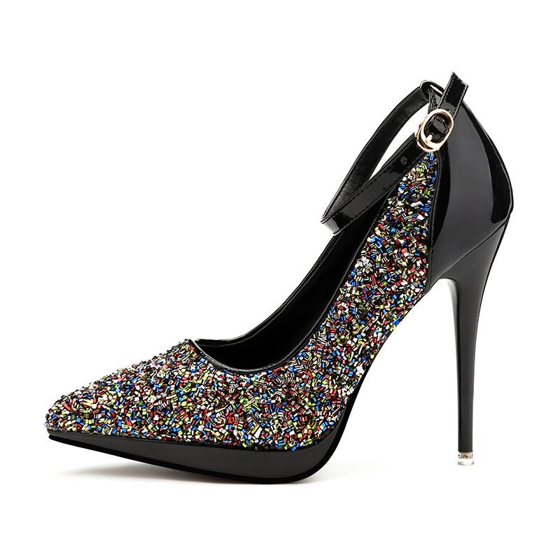 RUIDENG women super high heel wedding pumps 11.5 cm pointed toe sweet sexy party shoes lady platform 2 cm thin heels nightclub, Black
RUIDENG women super high heel wedding pumps 11.5 cm pointed toe sweet sexy party shoes lady platform 2 cm thin heels nightclub, Black