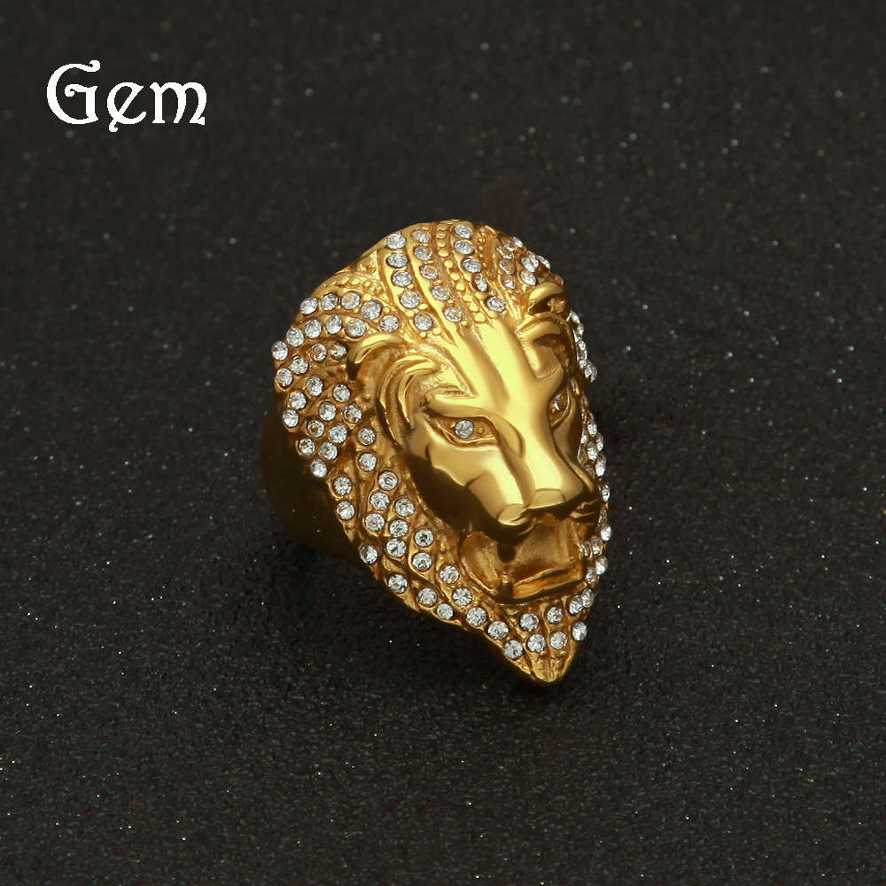 Hip hop men's stainless steel vacuum plating color preserving diamond inlaid lion head ring
Hip hop men's stainless steel vacuum plating color preserving diamond inlaid lion head ring