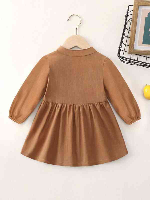 Baby Mock Neck Bow Front Dress SHE