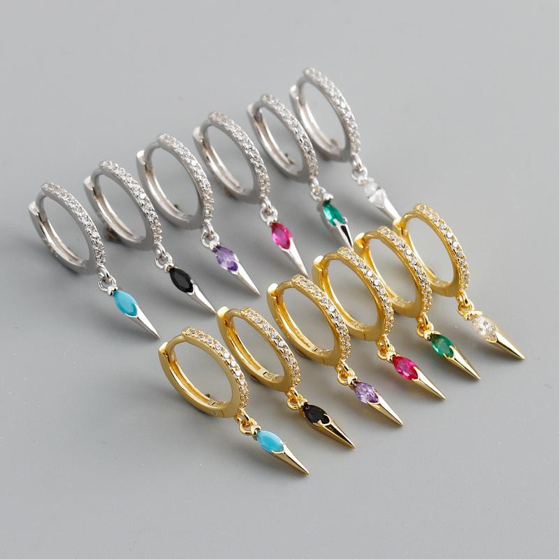Dangle & Chandelier 925 Sterling Silver Earring Fashion Colored Horse Eye Zircon Cone Short Pendant Drop French Style Woman Girl Ear Jewel
Dangle & Chandelier 925 Sterling Silver Earring Fashion Colored Horse Eye Zircon Cone Short Pendant Drop French Style Woman Girl Ear Jewel