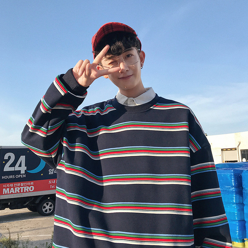 2021 New Men's Stripe Printing Student Leisure Coats Fashion Trend Pullover Loose Hoodies Cotton Clothing Casual Sweatshirts S-2xl Cx5v, Blue
2021 New Men's Stripe Printing Student Leisure Coats Fashion Trend Pullover Loose Hoodies Cotton Clothing Casual Sweatshirts S-2xl Cx5v, Blue