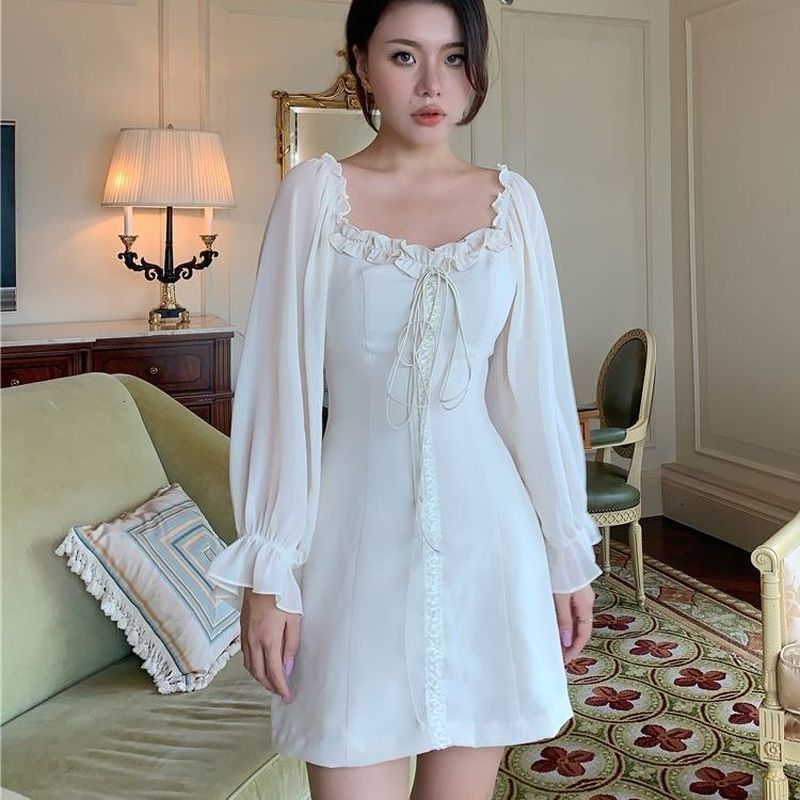 2021 New White Elegant Women Bandage Retro Party Mini Office Lady French Designer Korean Women's Clothing Autumn Wzhr, White dress
2021 New White Elegant Women Bandage Retro Party Mini Office Lady French Designer Korean Women's Clothing Autumn Wzhr, White dress