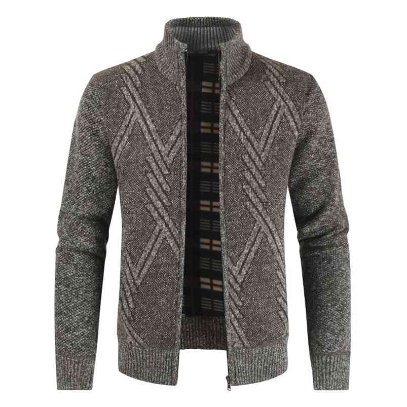 AIOPESON Autumn Winter Mens Sweater Casual Stand Collar Thick Cardigan Men Fashion Warm Sweater Coats Men 210818