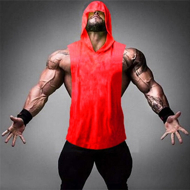 Summer Plain Gyms Tank Top Mens Bodybuilding Stringer hoodies Blank Vest Fitness Shirt 100% Cotton Solid Sleeveless Tops 210623