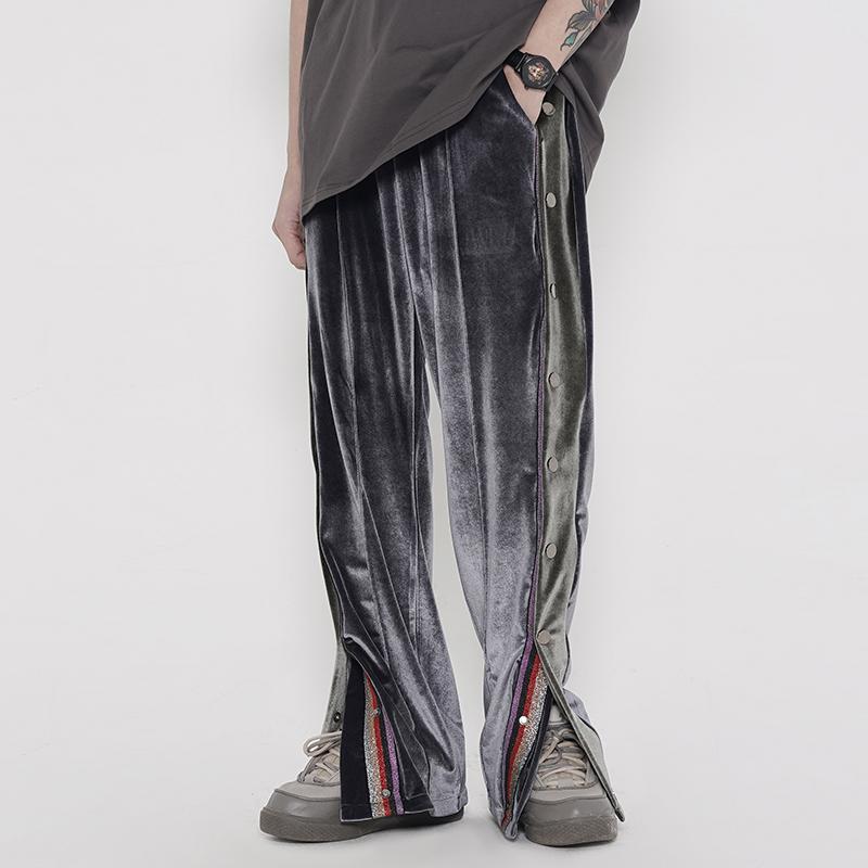 Men's Pants Color Block Side Button Fleece Casual Trousers Men And Women Straight Velvet Loose Track High Street Oversize Baggy, Black
Men's Pants Color Block Side Button Fleece Casual Trousers Men And Women Straight Velvet Loose Track High Street Oversize Baggy, Black